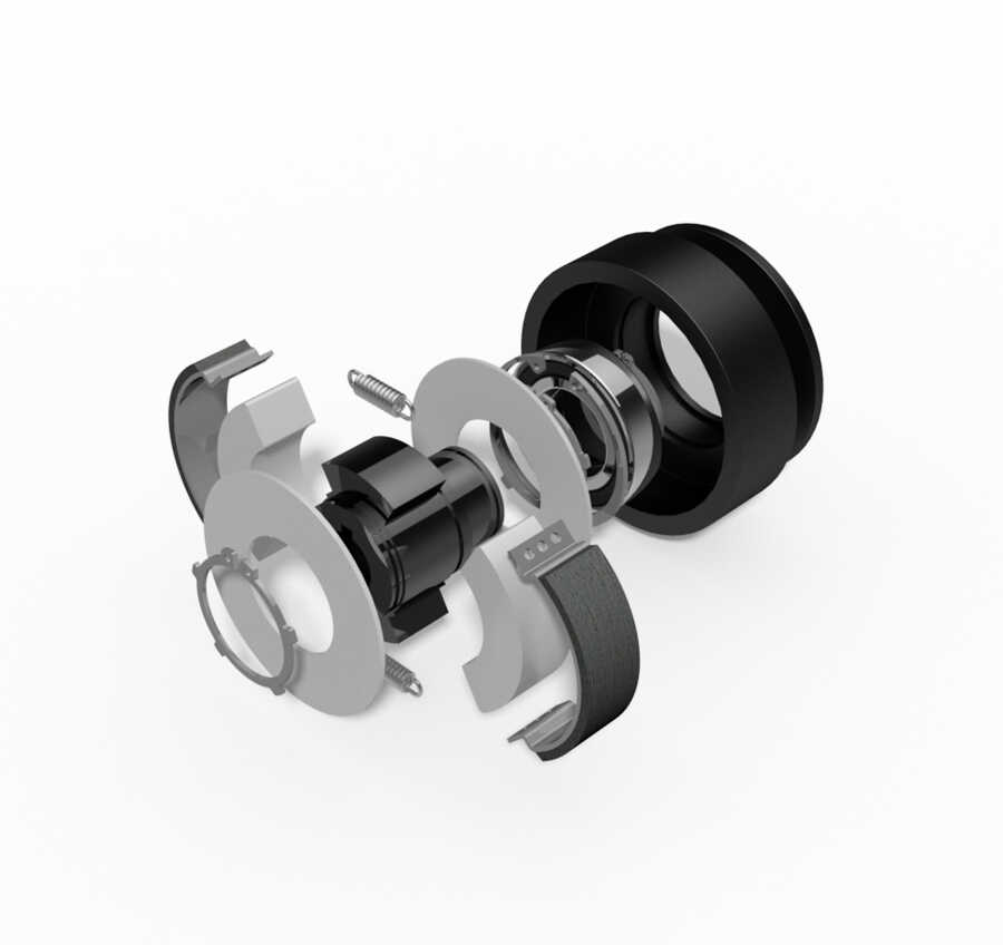 Centrifugal clutch exploded drawing with spare parts