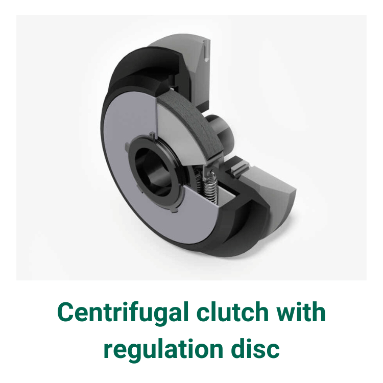 Centrifugal clutch with regulation disc